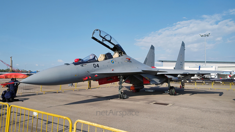 Royal Malaysian Air Force Sukhoi Su-30MKM Flanker-H (M52-04) at  Singapore - Changi Air Base East, Singapore