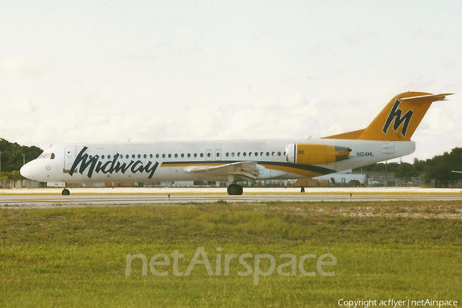 Midway Airlines (1993) Fokker 100 (N104ML) | Photo 441324