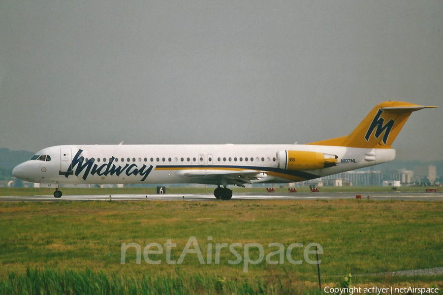 Midway Airlines (1993) Fokker 100 (N107ML) | Photo 441329