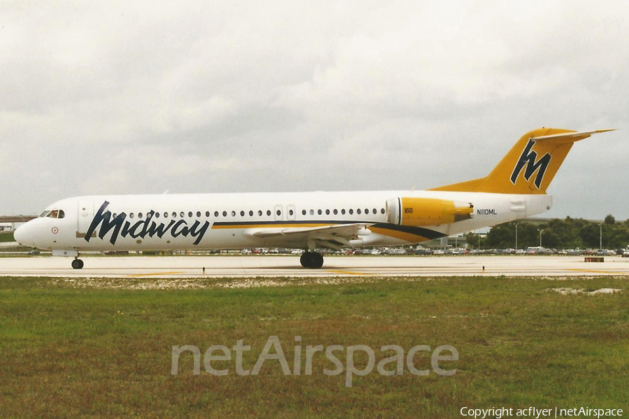 Midway Airlines (1993) Fokker 100 (N110ML) | Photo 441345