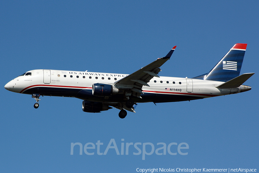 US Airways Express (Republic Airlines) Embraer ERJ-175LR (ERJ-170-200LR) (N114HQ) | Photo 126987