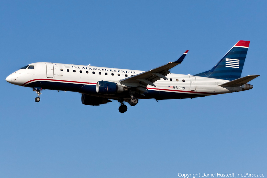 US Airways Express (Republic Airlines) Embraer ERJ-175LR (ERJ-170-200LR) (N119HQ) | Photo 666597