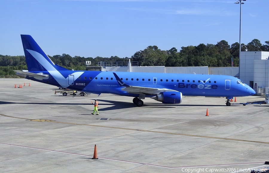 Breeze Airways Embraer ERJ-190AR (ERJ-190-100IGW) (N120BZ) | Photo 479899