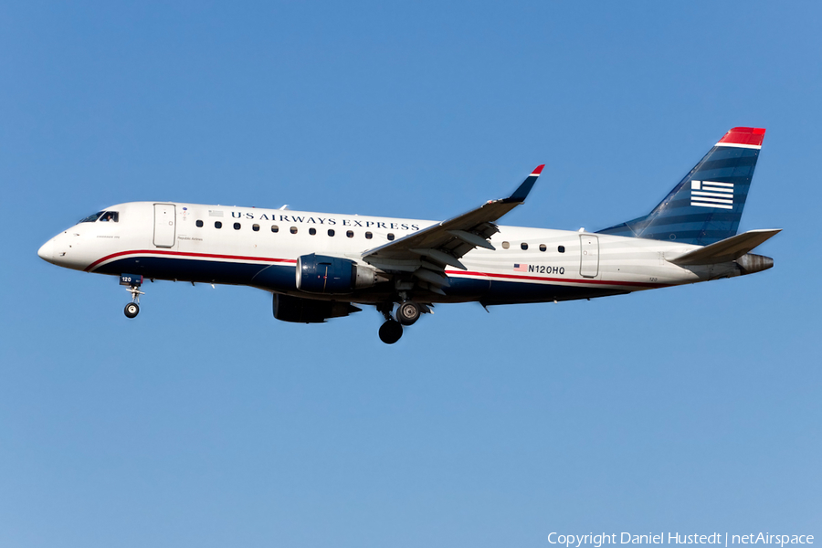 US Airways Express (Republic Airlines) Embraer ERJ-175LR (ERJ-170-200LR) (N120HQ) | Photo 666599