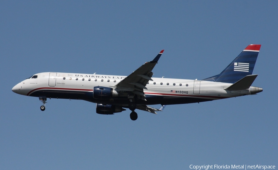 US Airways Express (Republic Airlines) Embraer ERJ-175LR (ERJ-170-200LR) (N130HQ) | Photo 299403