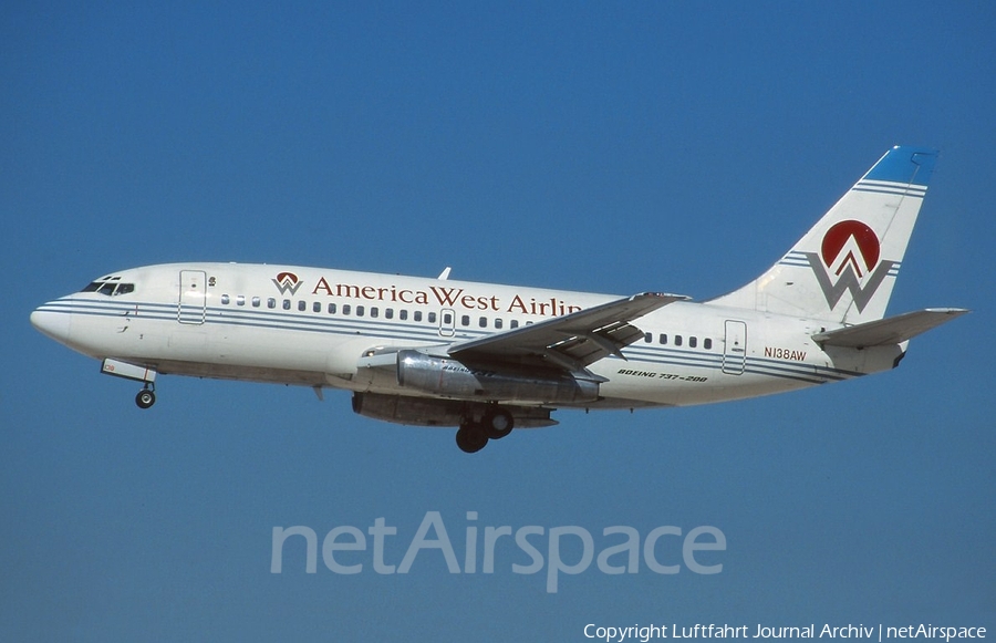 America West Airlines Boeing 737-2E3(Adv) (N138AW) | Photo 396106