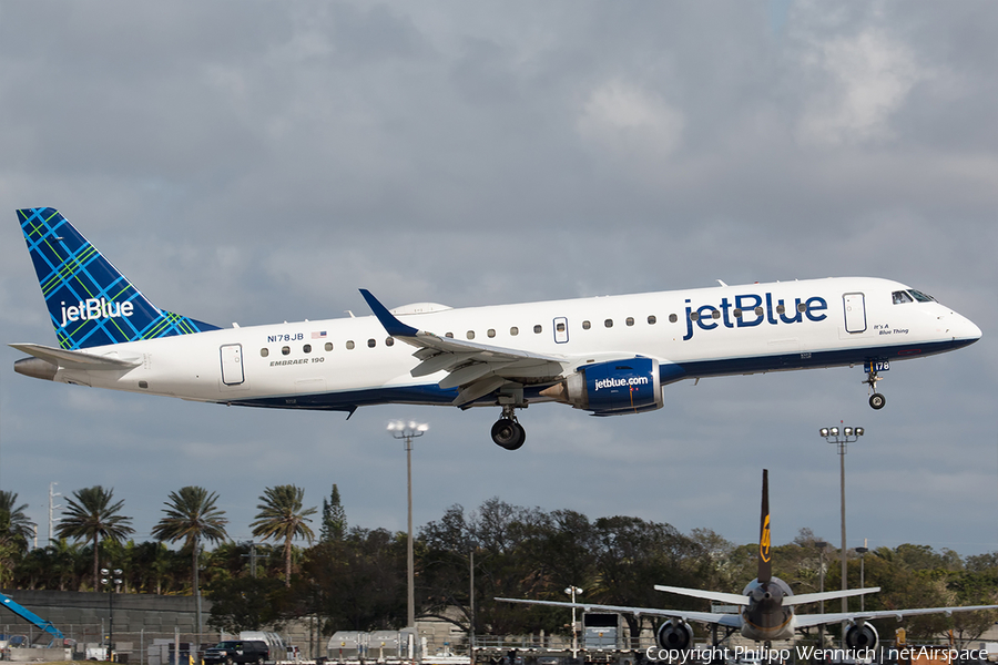 JetBlue Airways Embraer ERJ-190AR (ERJ-190-100IGW) (N178JB) | Photo 241381