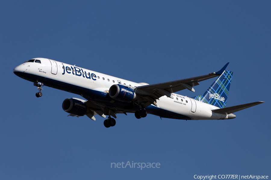 JetBlue Airways Embraer ERJ-190AR (ERJ-190-100IGW) (N178JB) | Photo 450434