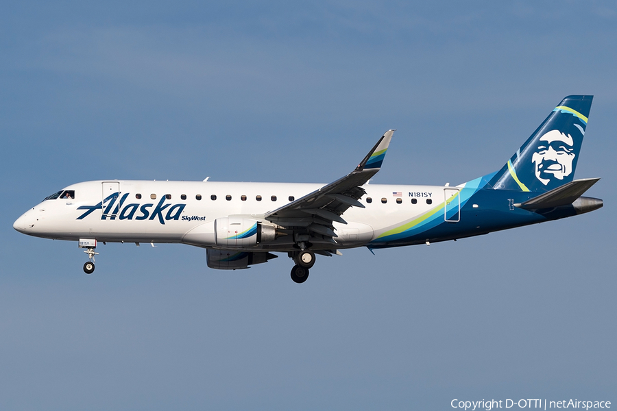 Alaska Airlines (Skywest) Embraer ERJ-175LR (ERJ-170-200LR) (N181SY) | Photo 182634