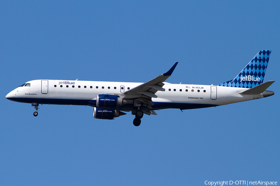 JetBlue Airways Embraer ERJ-190AR (ERJ-190-100IGW) (N183JB) | Photo 386285