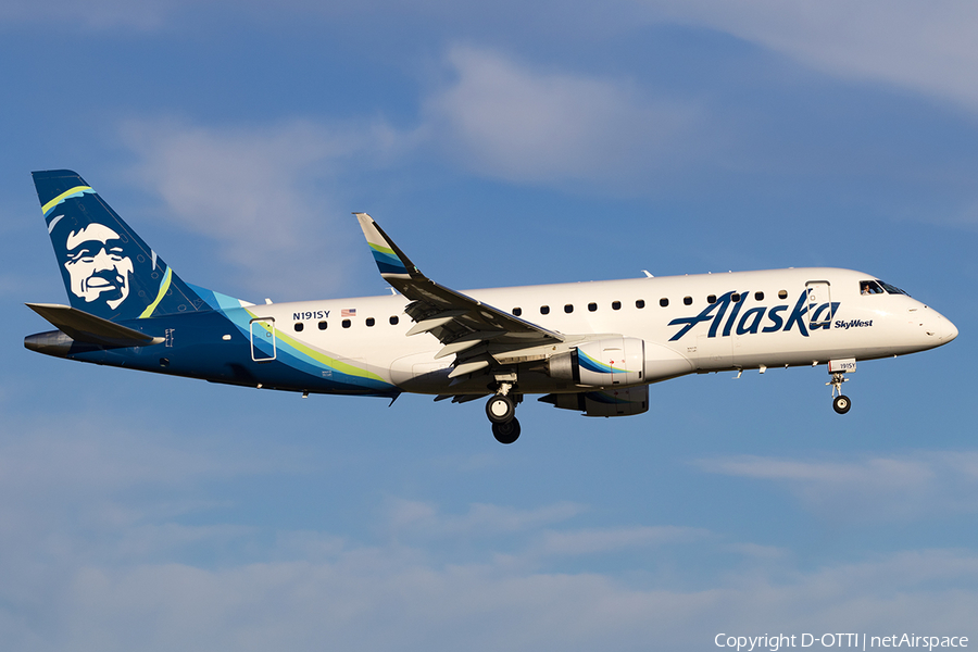 Alaska Airlines (Skywest) Embraer ERJ-175LR (ERJ-170-200LR) (N191SY) | Photo 181793