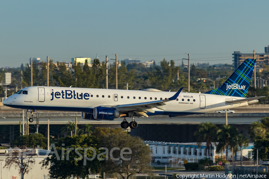 JetBlue Airways Embraer ERJ-190AR (ERJ-190-100IGW) (N193JB) | Photo 347044