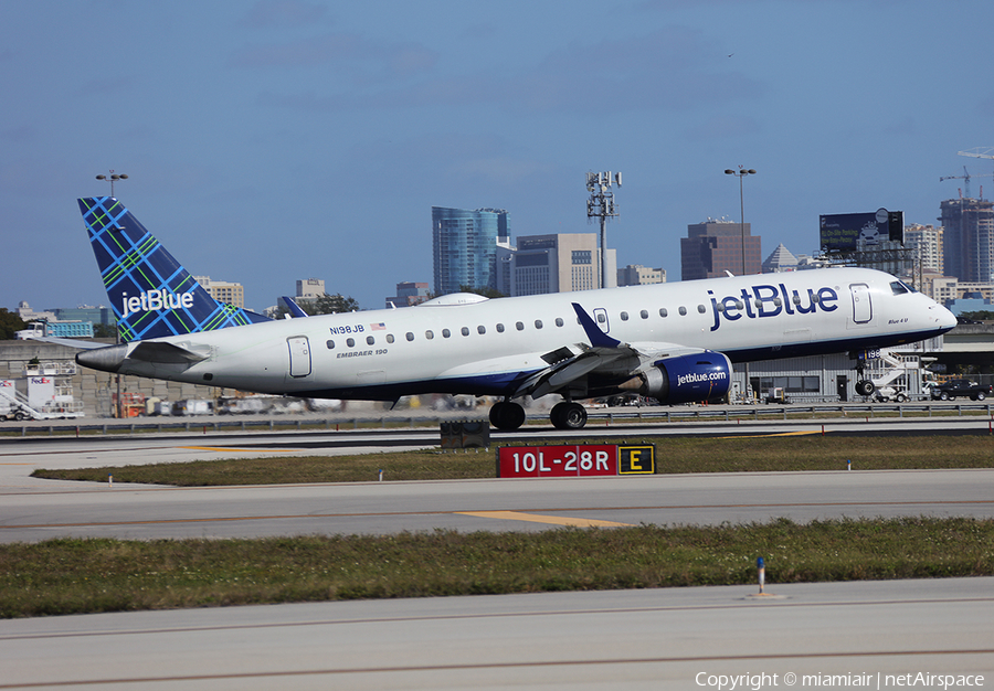 JetBlue Airways Embraer ERJ-190AR (ERJ-190-100IGW) (N198JB) | Photo 147640