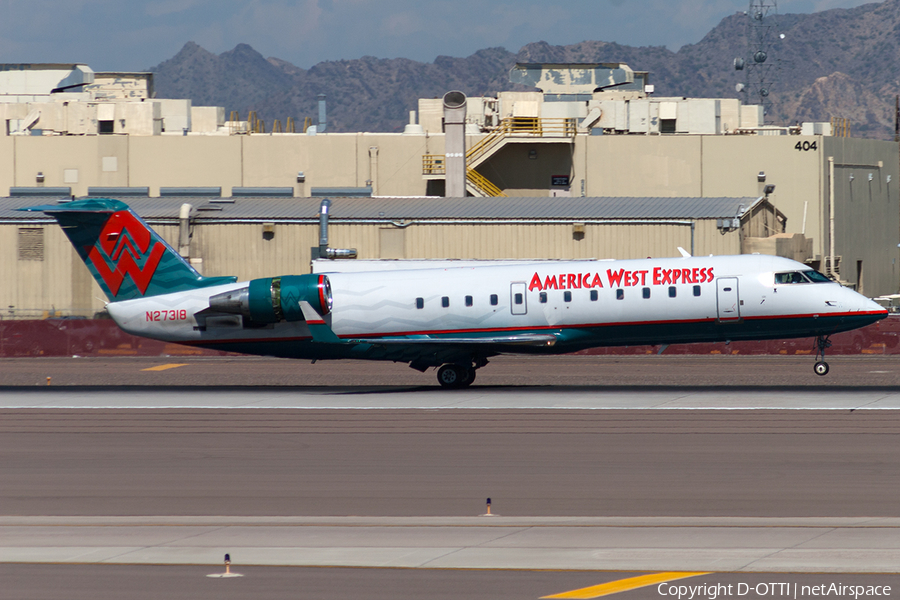 America West Express (Mesa Airlines) Bombardier CRJ-200LR (N27318) | Photo 189299