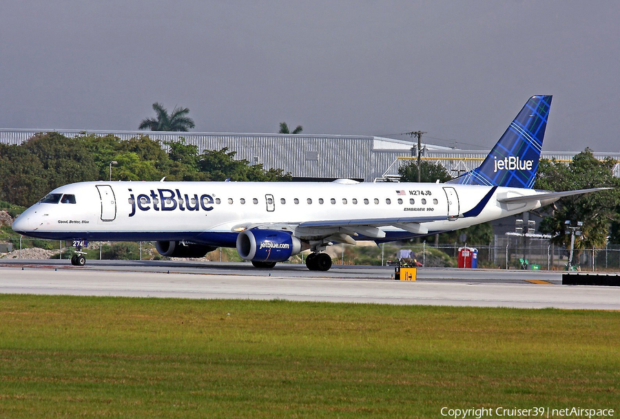 JetBlue Airways Embraer ERJ-190AR (ERJ-190-100IGW) (N274JB) | Photo 104783