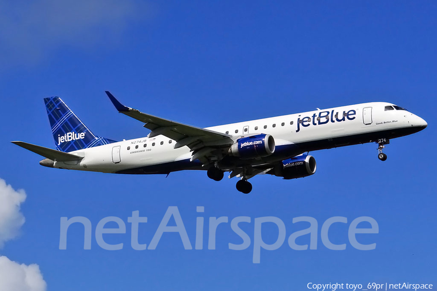 JetBlue Airways Embraer ERJ-190AR (ERJ-190-100IGW) (N274JB) | Photo 68590