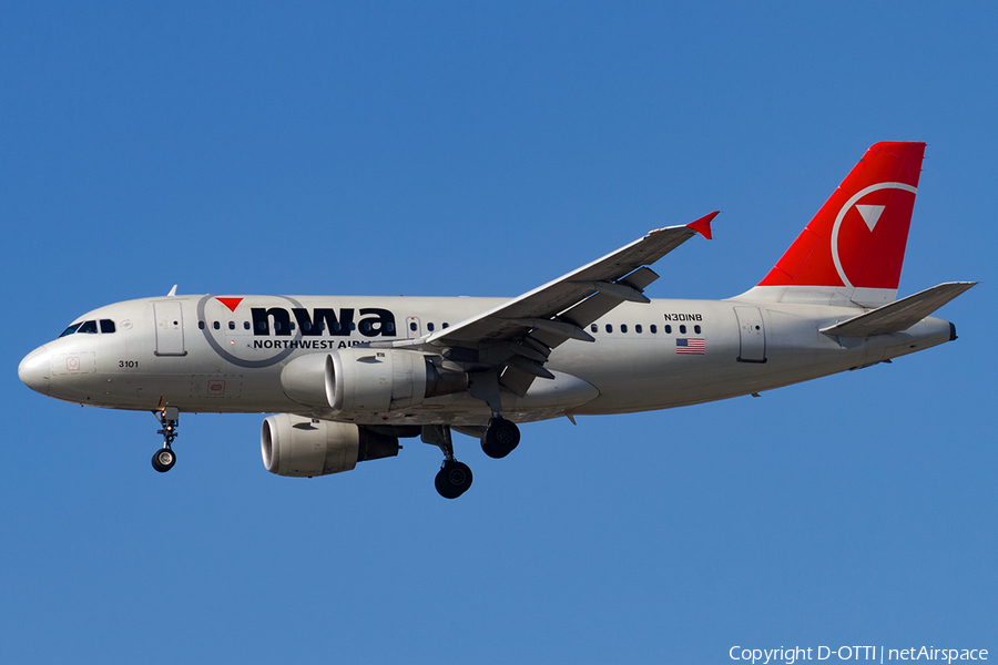 Northwest Airlines Airbus A319-114 (N301NB) | Photo 182347