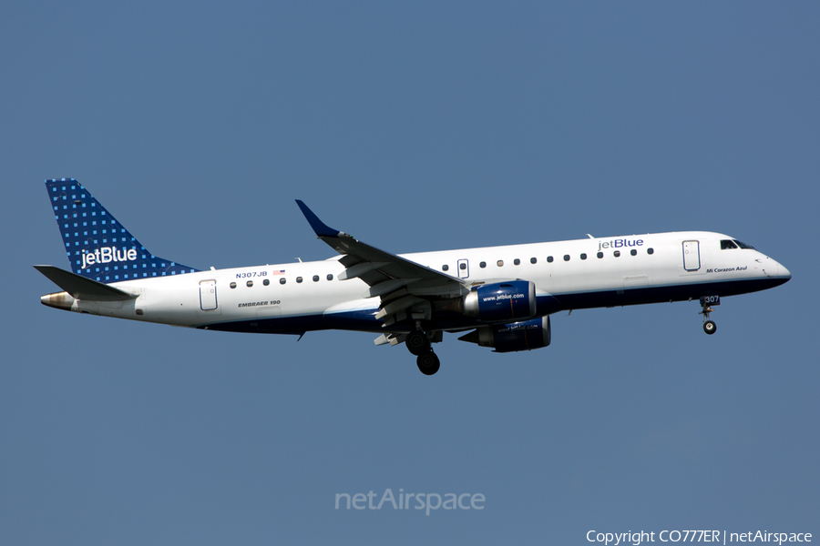 JetBlue Airways Embraer ERJ-190AR (ERJ-190-100IGW) (N307JB) | Photo 58445