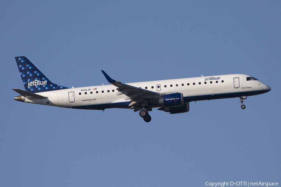 JetBlue Airways Embraer ERJ-190AR (ERJ-190-100IGW) (N316JB) | Photo 386722