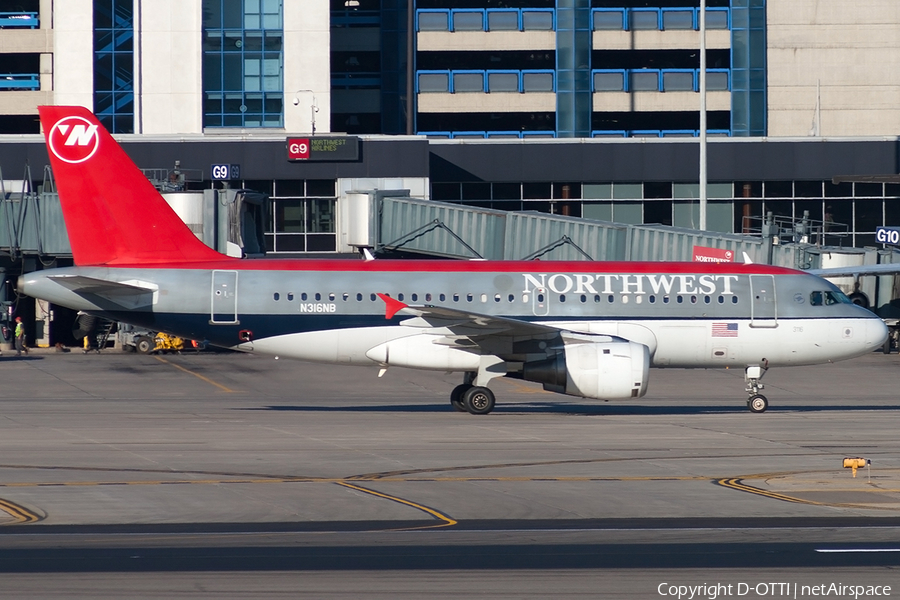 Northwest Airlines Airbus A319-114 (N316NB) | Photo 190570
