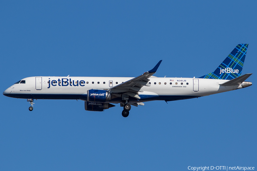 JetBlue Airways Embraer ERJ-190AR (ERJ-190-100IGW) (N318JB) | Photo 219066