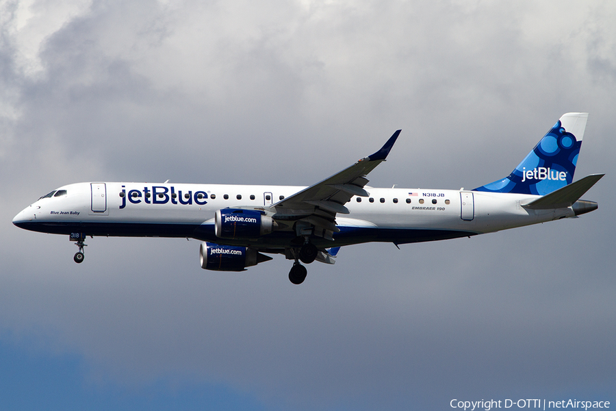 JetBlue Airways Embraer ERJ-190AR (ERJ-190-100IGW) (N318JB) | Photo 386261