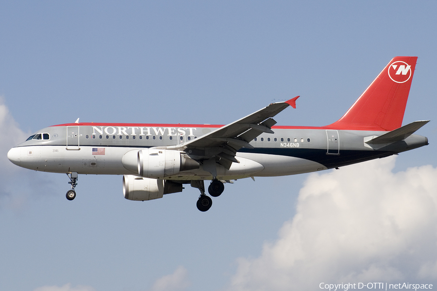 Northwest Airlines Airbus A319-114 (N346NB) | Photo 177209