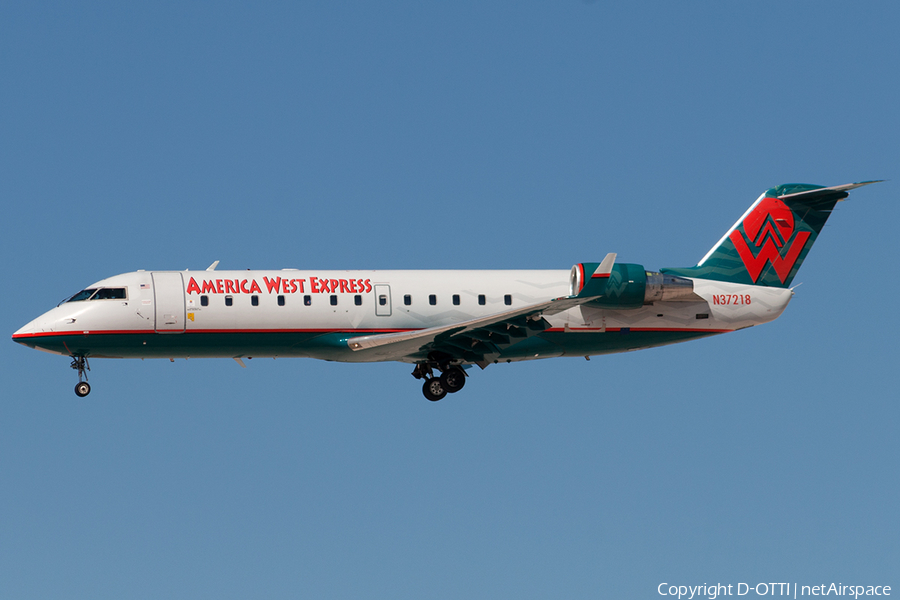 America West Express (Mesa Airlines) Bombardier CRJ-200LR (N37218) | Photo 181045