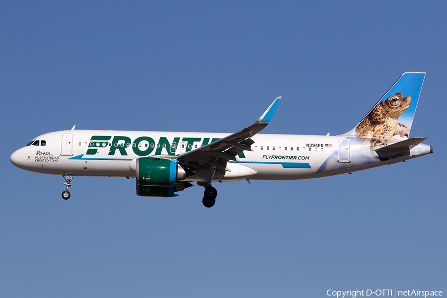 Frontier Airlines Airbus A320-251N (N394FR) | Photo 555975
