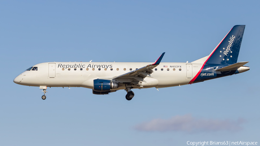 American Eagle (Republic Airlines) Embraer ERJ-175LR (ERJ-170-200LR) (N403YX) | Photo 435294