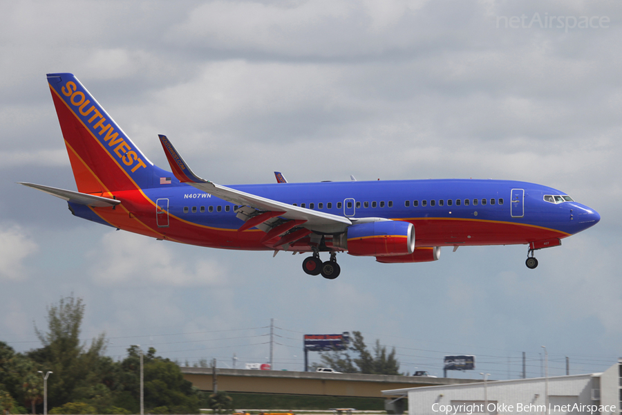 Southwest Airlines Boeing 737-7H4 (N407WN) | Photo 53914