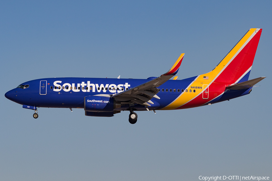 Southwest Airlines Boeing 737-7H4 (N418WN) | Photo 135861