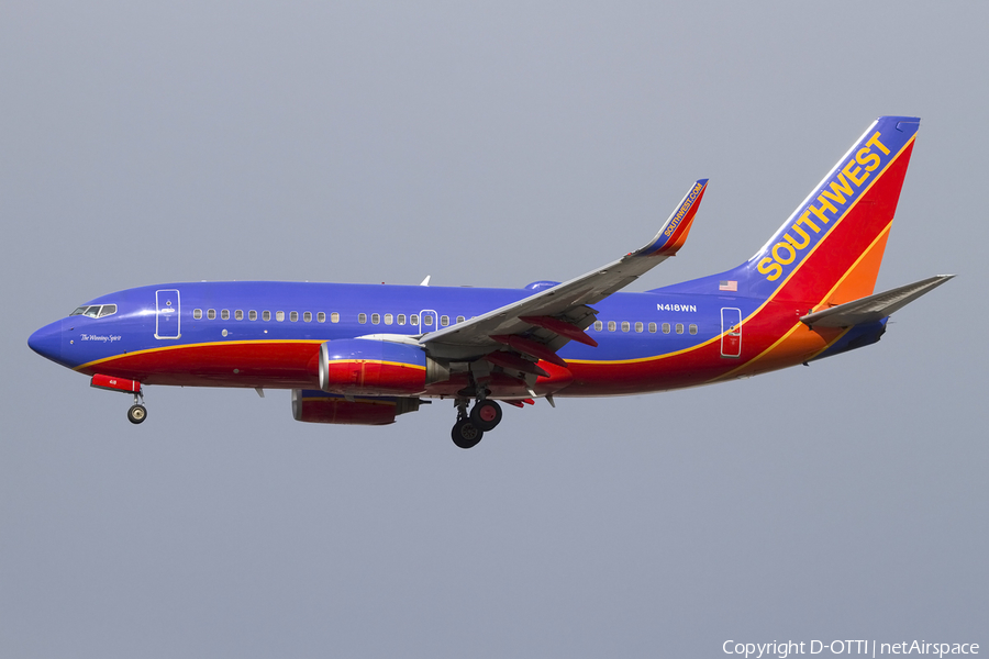 Southwest Airlines Boeing 737-7H4 (N418WN) | Photo 428650