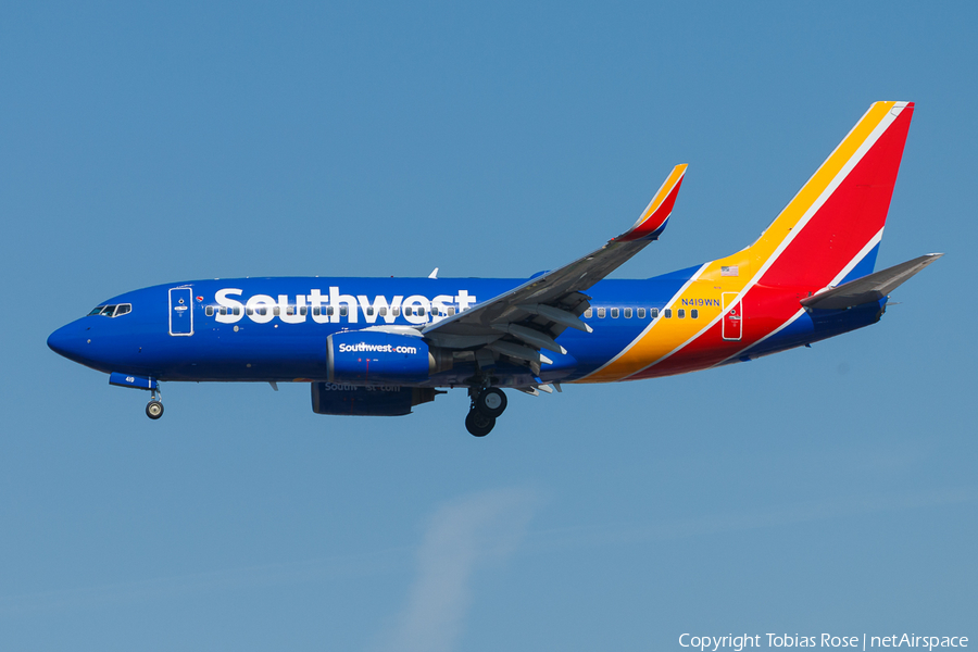 Southwest Airlines Boeing 737-7H4 (N419WN) | Photo 299305