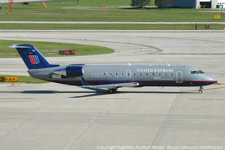 United Express (Air Wisconsin) Bombardier CRJ-200LR (N455AW) | Photo 150947