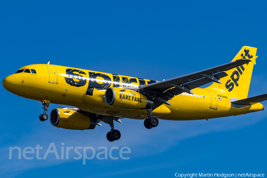 Spirit Airlines Airbus A319-132 (N504NK) | Photo 349854