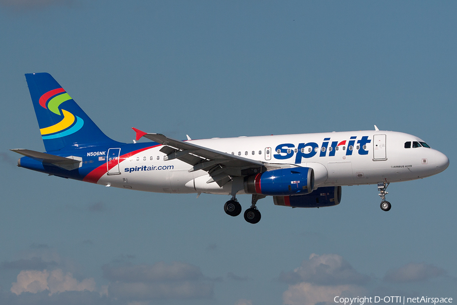 Spirit Airlines Airbus A319-132 (N506NK) | Photo 234028