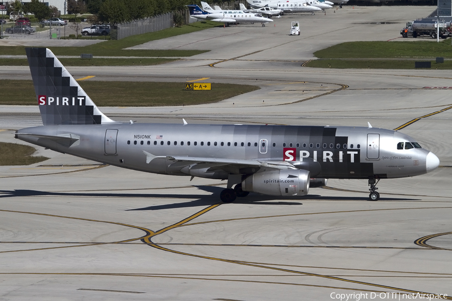 Spirit Airlines Airbus A319-132 (N510NK) | Photo 429953