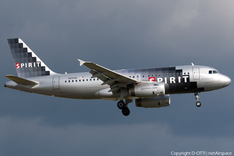Spirit Airlines Airbus A319-132 (N515NK) | Photo 214393