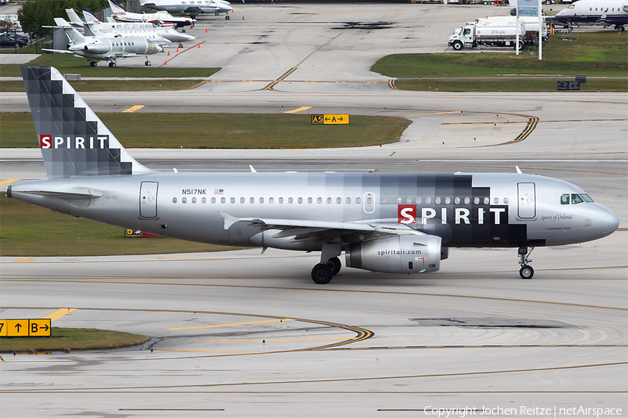 Spirit Airlines Airbus A319-132 (N517NK) | Photo 20313
