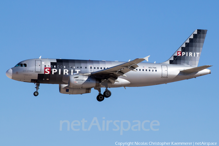 Spirit Airlines Airbus A319-132 (N517NK) | Photo 127225