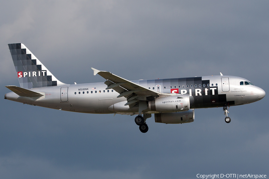 Spirit Airlines Airbus A319-132 (N518NK) | Photo 214394