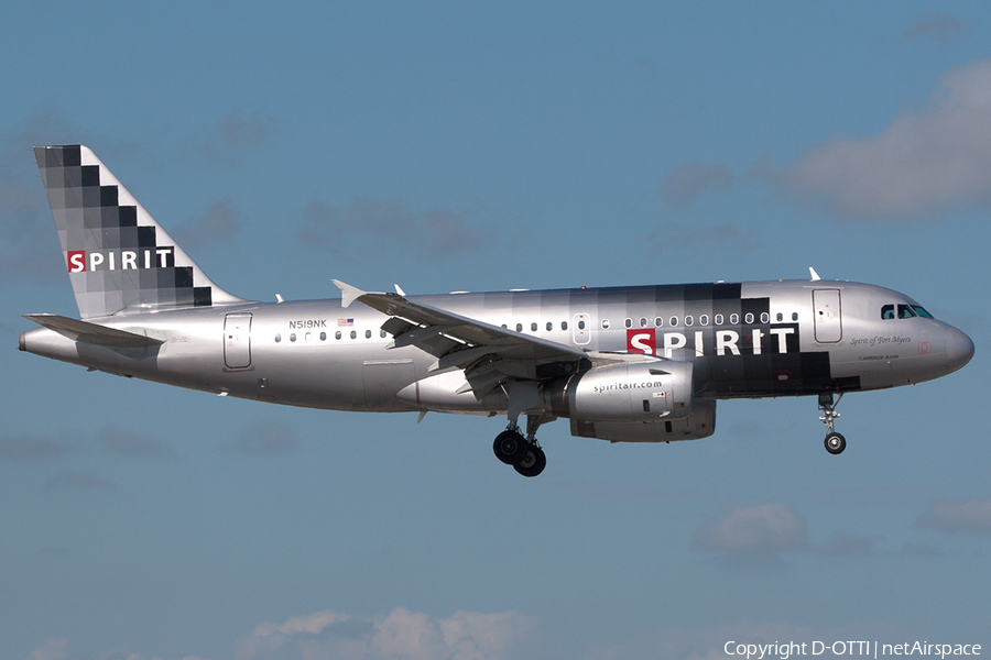 Spirit Airlines Airbus A319-132 (N519NK) | Photo 234020