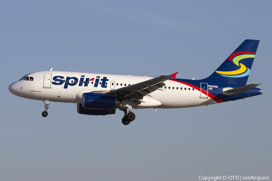 Spirit Airlines Airbus A319-132 (N519NK) | Photo 424599