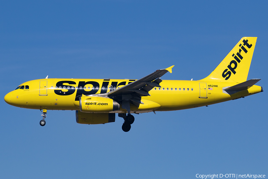 Spirit Airlines Airbus A319-132 (N521NK) | Photo 555990