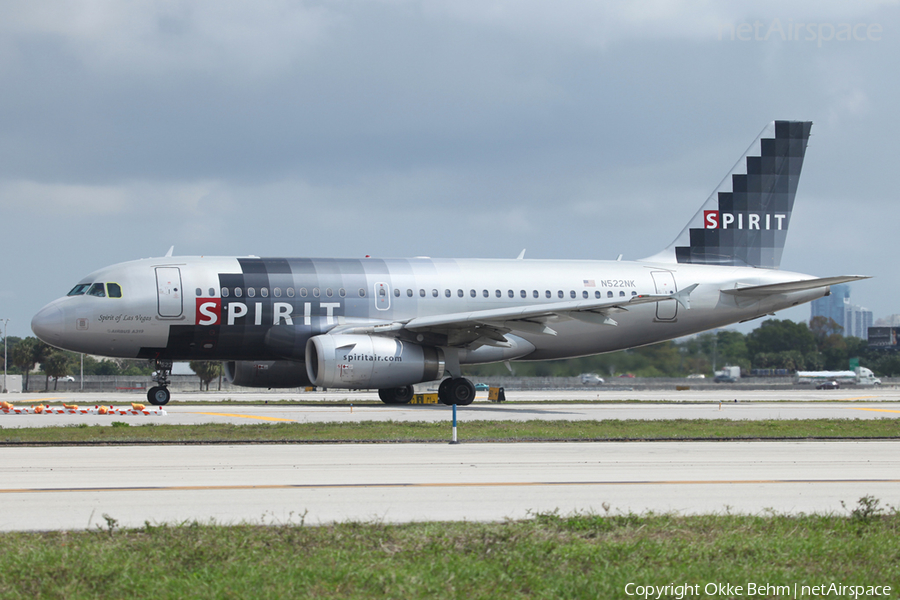 Spirit Airlines Airbus A319-132 (N522NK) | Photo 53962