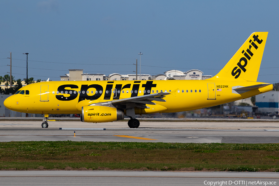 Spirit Airlines Airbus A319-132 (N522NK) | Photo 613458