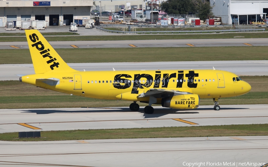 Spirit Airlines Airbus A319-132 (N525NK) | Photo 588430