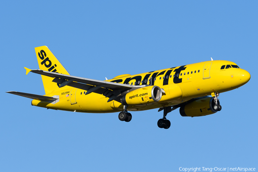 Spirit Airlines Airbus A319-132 (N529NK) | Photo 524606