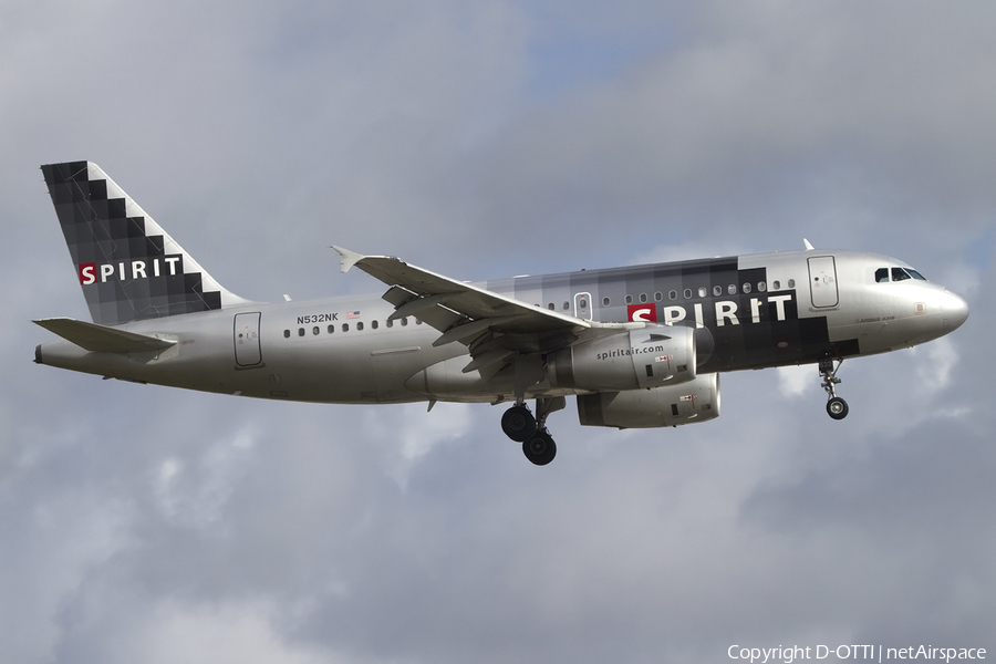 Spirit Airlines Airbus A319-132 (N532NK) | Photo 432568